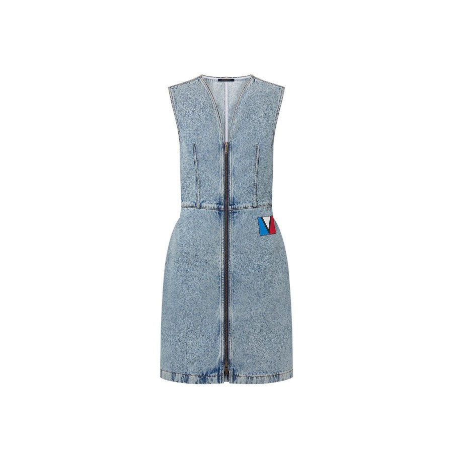 Mujer Louis Vuitton Denim | Vestido Vaquero Con Cremallera