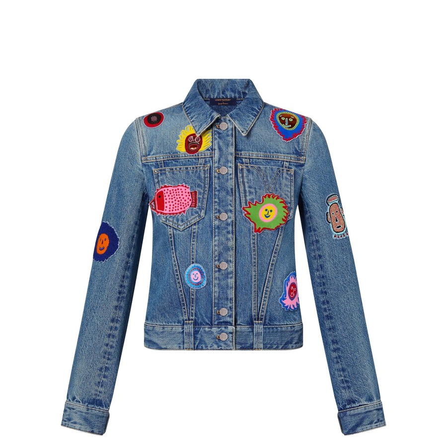 Mujer Louis Vuitton Denim | Lv X Yk Chaqueta Vaquera Con Parches Faces