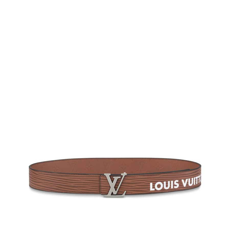 Hombre Louis Vuitton Cinturones | Cinturon Reversible Lv Initiales De 4 Cm Marron