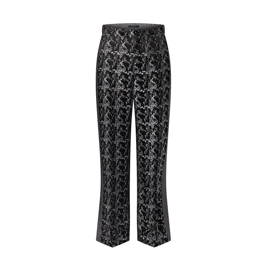 Mujer Louis Vuitton Pantalones | Pantalon Acampanado De Jacquard Noir