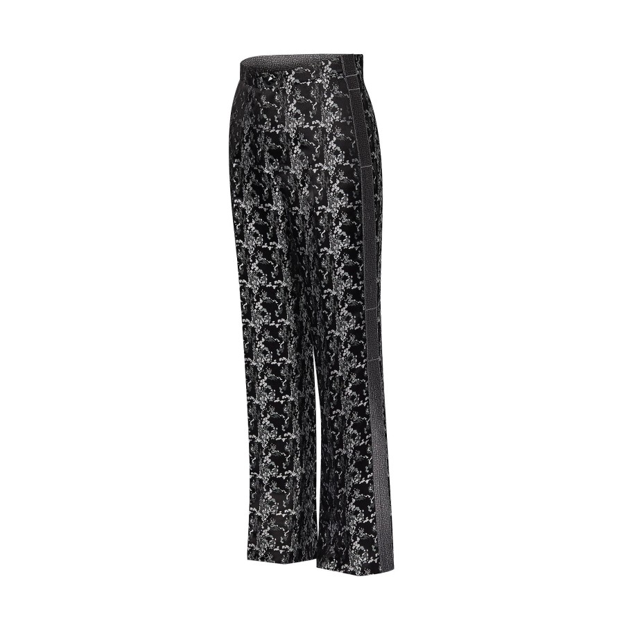 Mujer Louis Vuitton Pantalones | Pantalon Acampanado De Jacquard Noir