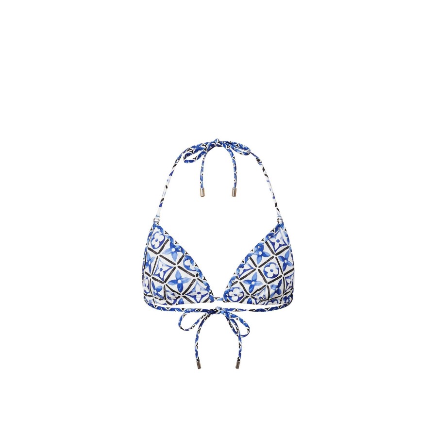 Mujer Louis Vuitton Trajes De Bano | Top De Bikini Monogram Flower Tile Azul