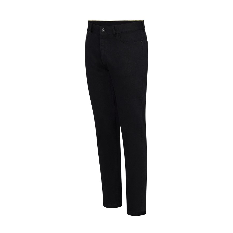 Hombre Louis Vuitton Pantalones | Vaqueros Elasticos De Corte Slim Negro