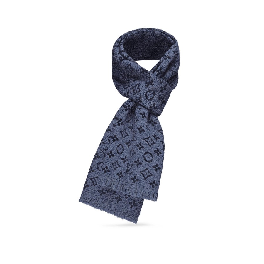 Hombre Louis Vuitton Bufandas | Bufanda Monogram Classic Azul Marino