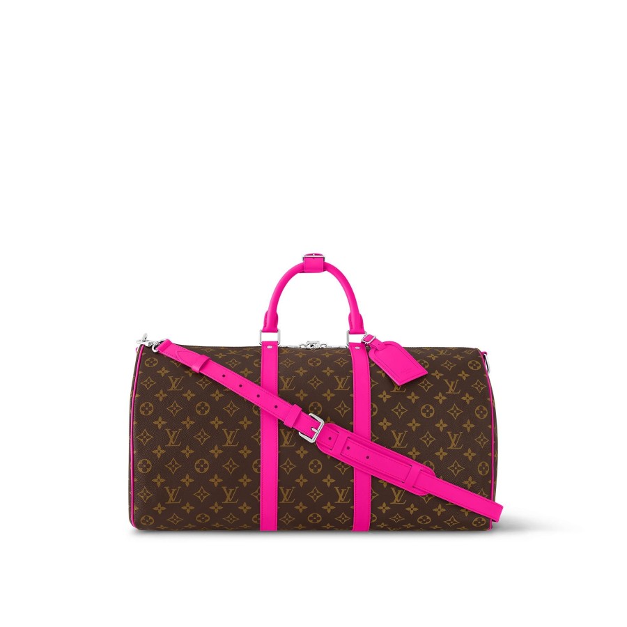 Mujer Louis Vuitton Bolsas De Viaje | Bolsa De Viaje Keepall 50 Con Bandolera Fucsia