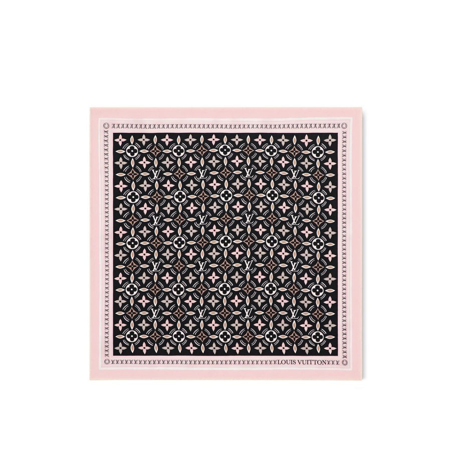 Mujer Louis Vuitton Panuelos De Seda Y Bandanas | Panuelo Monogram Petal 45 Negro