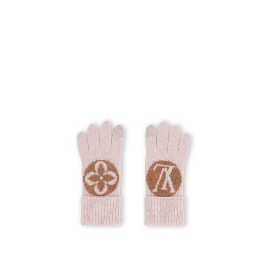 Mujer Louis Vuitton Gorros Y Guantes | Guantes Lv Medallion Camel Rose