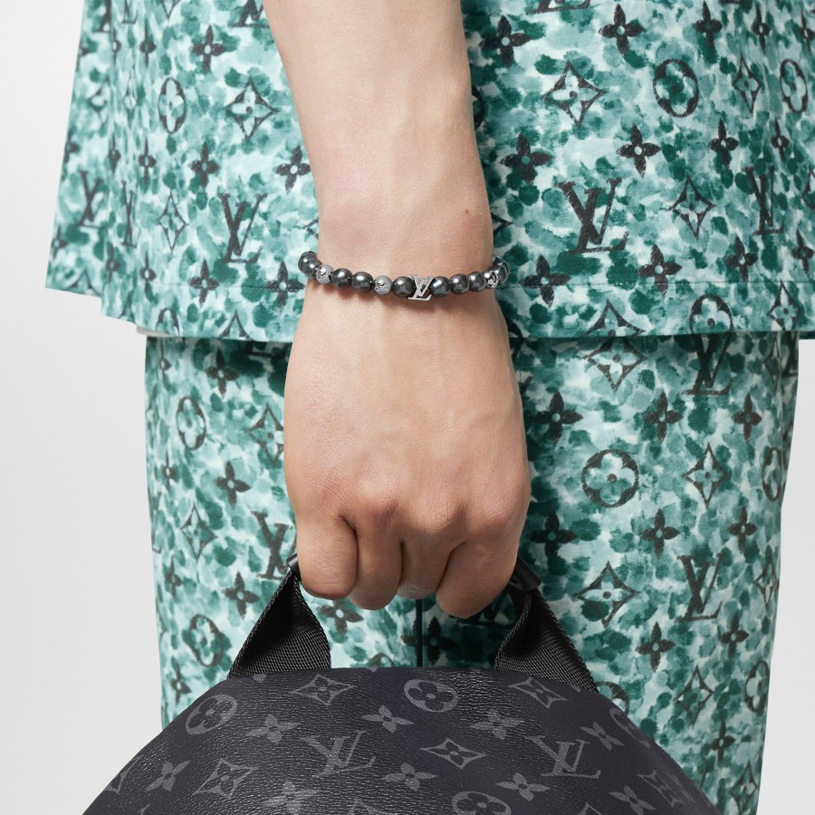 Hombre Louis Vuitton Pulseras | Pulsera Monogram Pearls Negro