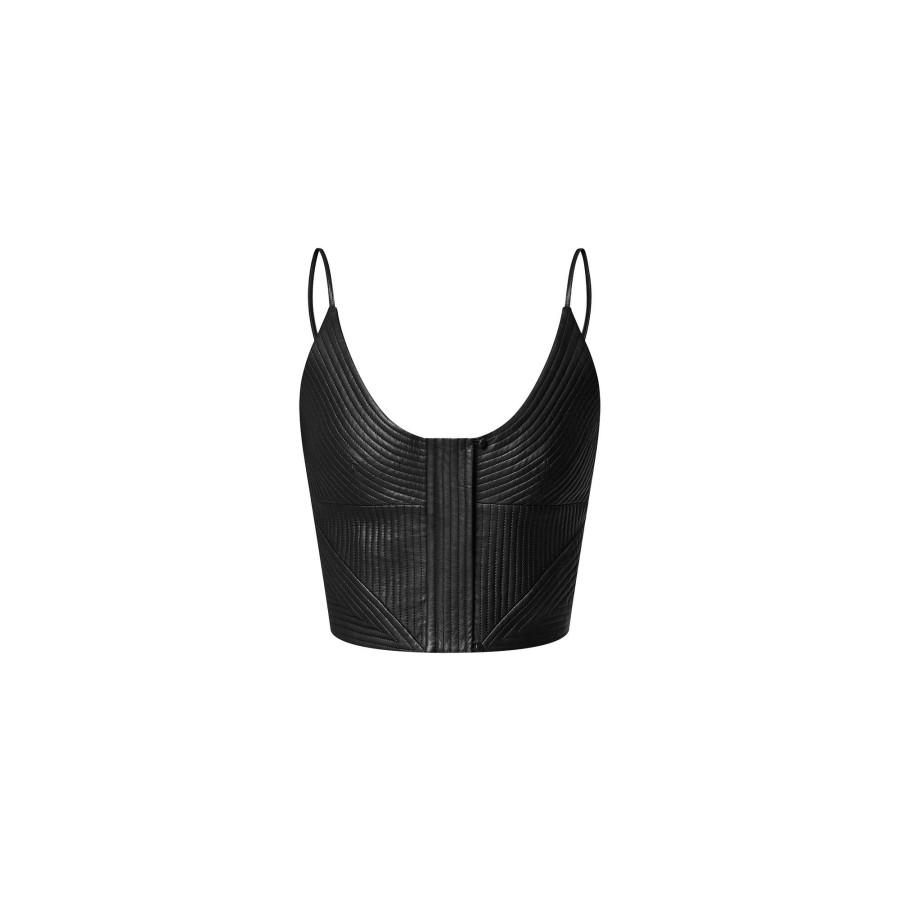 Mujer Louis Vuitton Tops | Top De Piel Con Diseno De Raya Diplomatica