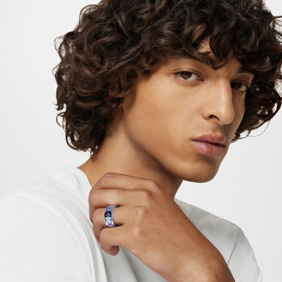 Hombre Louis Vuitton Anillos Y Pendientes | Anillo Lv Mosaic Azul