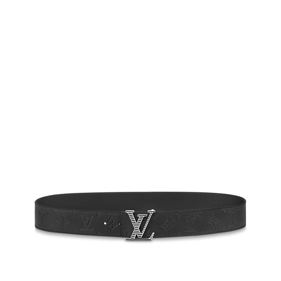 Hombre Louis Vuitton Cinturones | Cinturon Reversible Lv Shadow De 4 Cm Negro