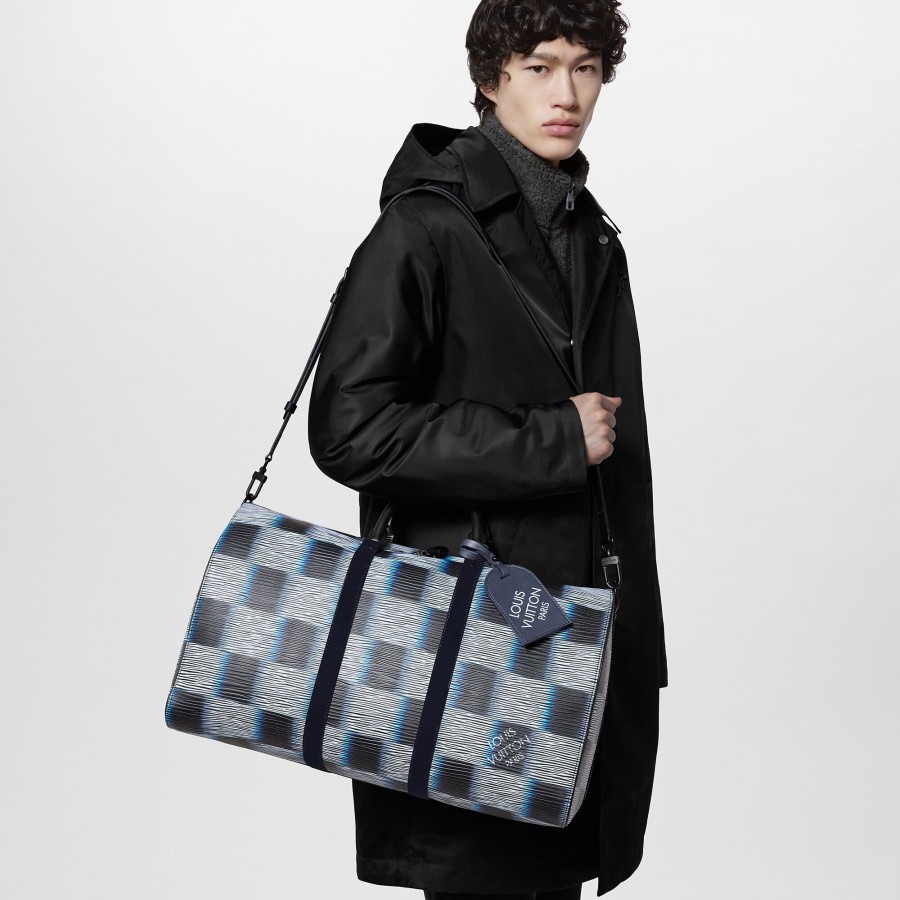 Hombre Louis Vuitton Coleccion Damier | Bolsa De Viaje Keepall 50 Con Bandolera