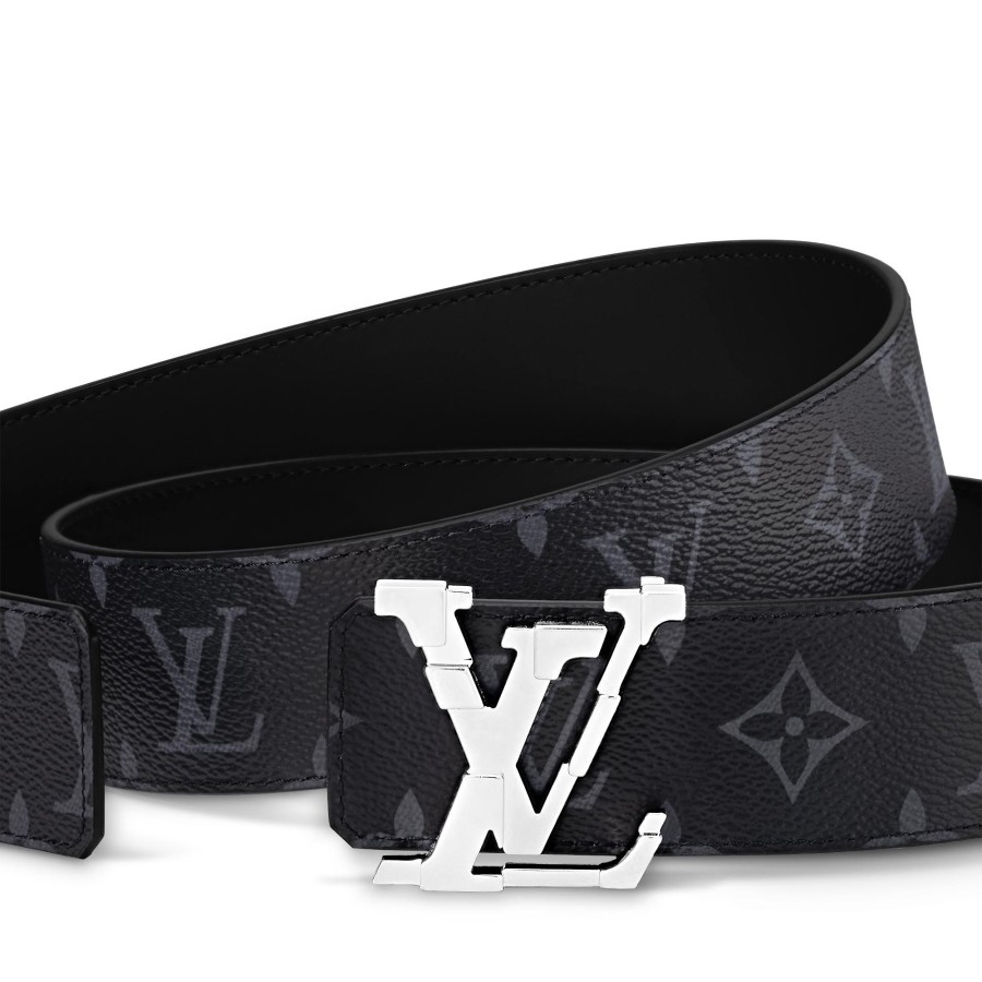 Hombre Louis Vuitton Cinturones | Cinturon Reversible Lv Pixel De 4 Cm Monogram Eclipse