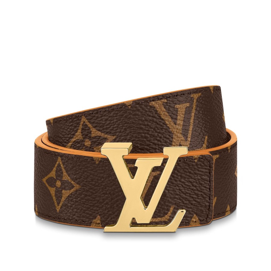 Mujer Louis Vuitton Cinturones | Cinturon Reversible Lv Initiales De 3 Cm Safran