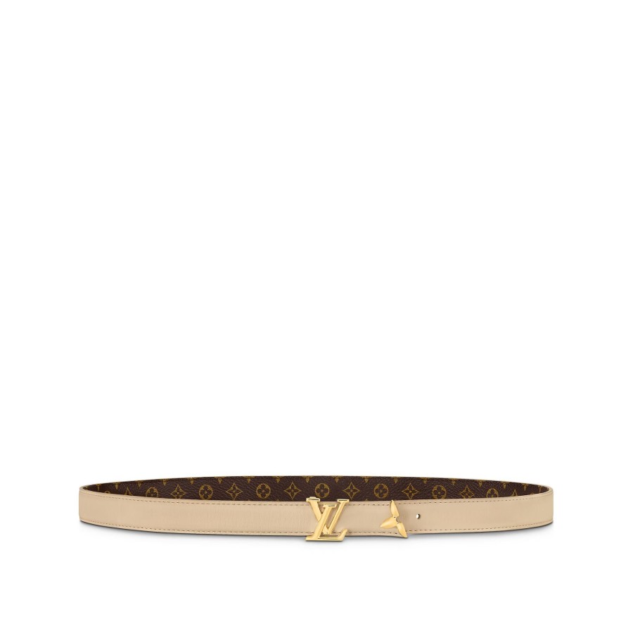 Mujer Louis Vuitton Cinturones | Cinturon Reversible Pretty Lv De 2 Cm Crema