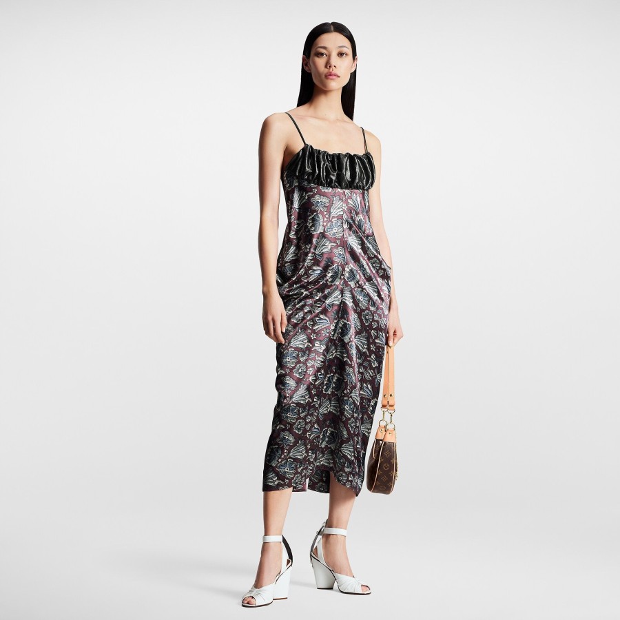 Mujer Louis Vuitton Vestidos | Vestido Lencero Con Estampado Floral