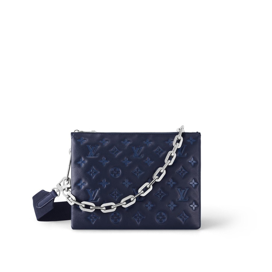 Mujer Louis Vuitton Bolsos Con Cadena Y Clutches | Bolso Coussin Pm Azul Marino