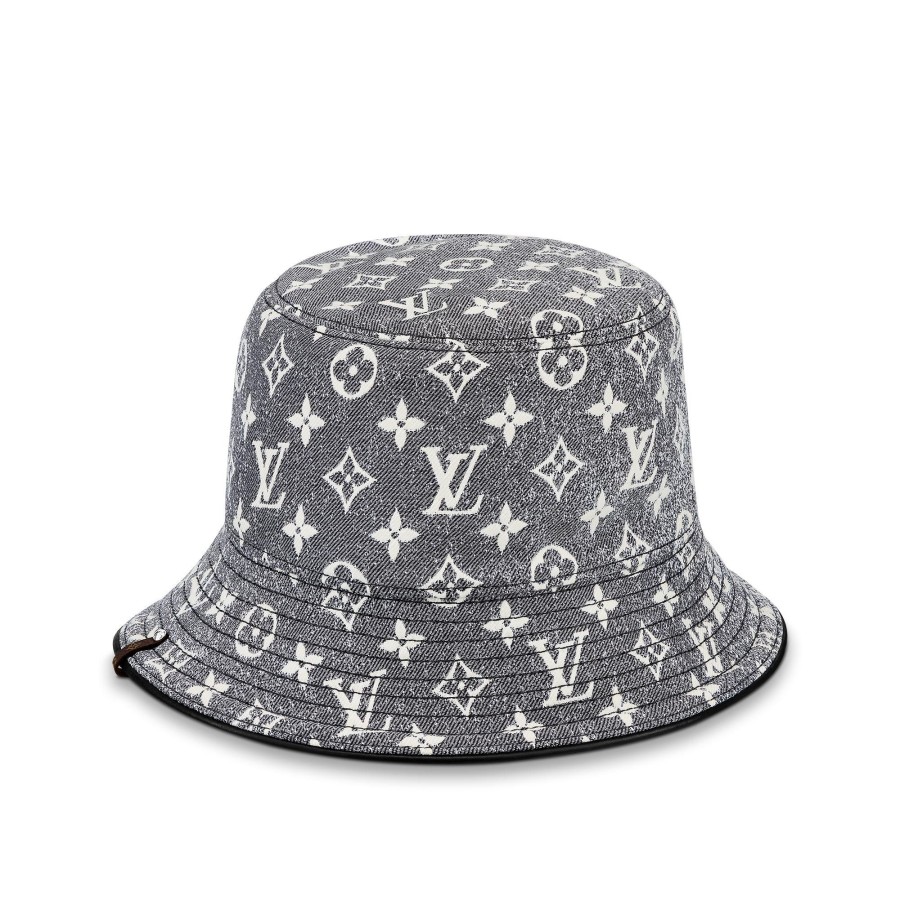 Mujer Louis Vuitton Gorros Y Guantes | Sombrero Bucket Monogram Jacquard Denim