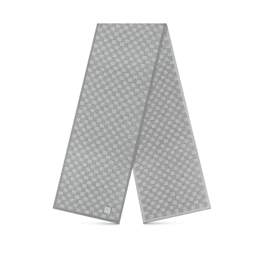 Hombre Louis Vuitton Bufandas | Bufanda Neo Petit Damier Gris Clair