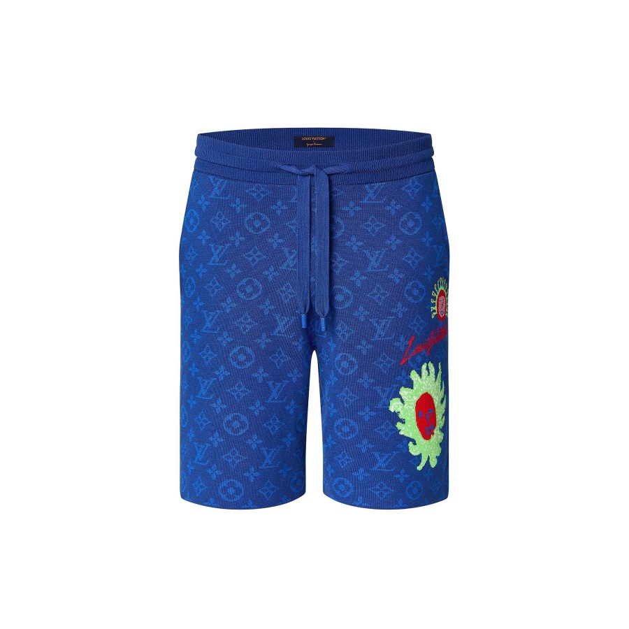 Hombre Louis Vuitton Pantalones | Lv X Yk Pantalones Cortos De Punto Monogram Faces