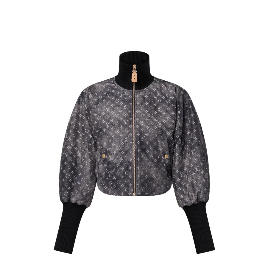 Mujer Louis Vuitton Abrigos Y Chaquetas | Cazadora Bomber Monogram Cloud Gris Fonce