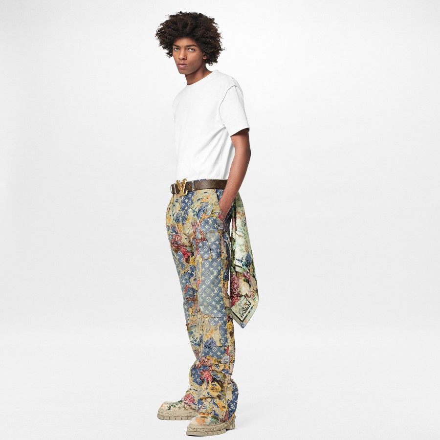 Hombre Louis Vuitton Pantalones | Vaqueros Carpenter Con Efecto Desgastado