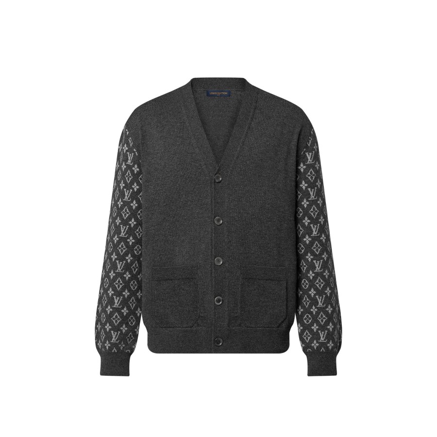 Hombre Louis Vuitton Punto Y Sudaderas | Cardigan De Cachemir Monogram Anthracite