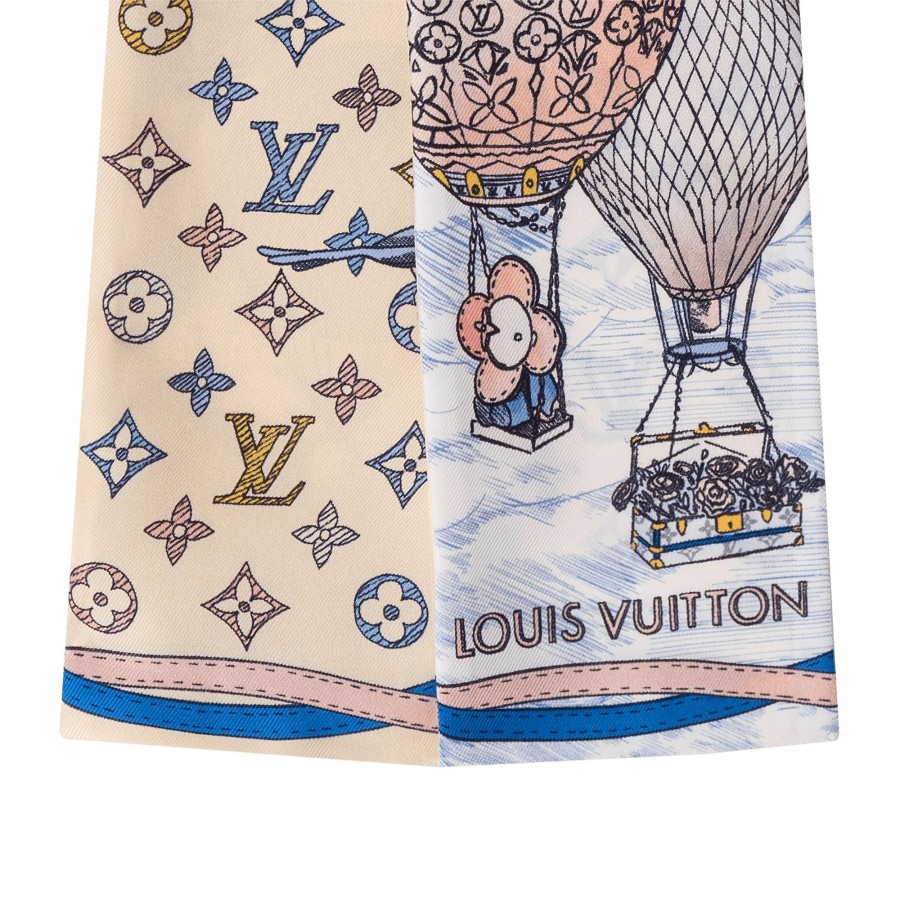 Mujer Louis Vuitton Panuelos De Seda Y Bandanas | Bandana Up And Away Bleu Clair