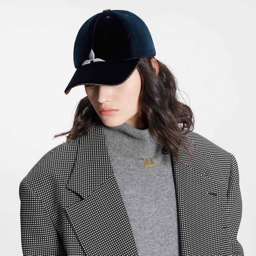 Mujer Louis Vuitton Gorros Y Guantes | Gorra Lv Touch Bleu Marine